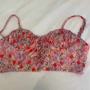 beginning boutique cropped floral top